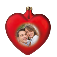 Weihnachtskugel Herz - rot